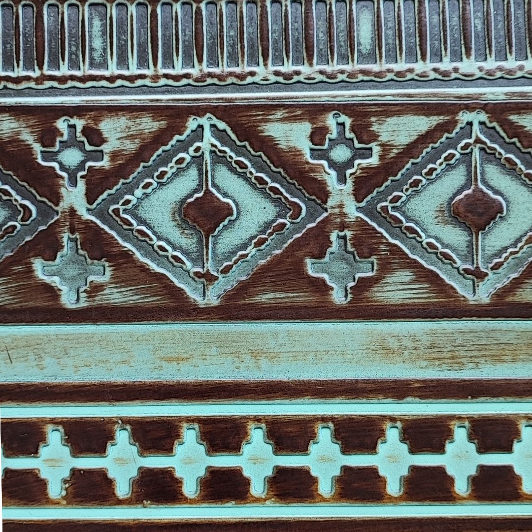 Navajo Turquoise Embossed Sides Navajo Turquoise Embossed Sides