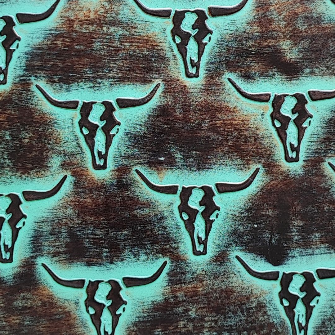 Longhorn Turquoise Embossed Sides Longhorn Turquoise Embossed Sides