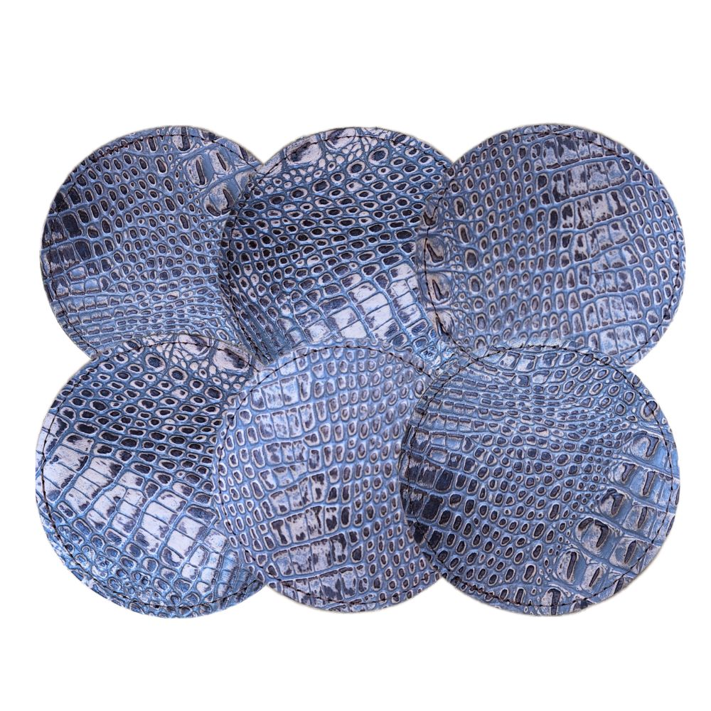 Coaster Croc Tan Embossed Leather