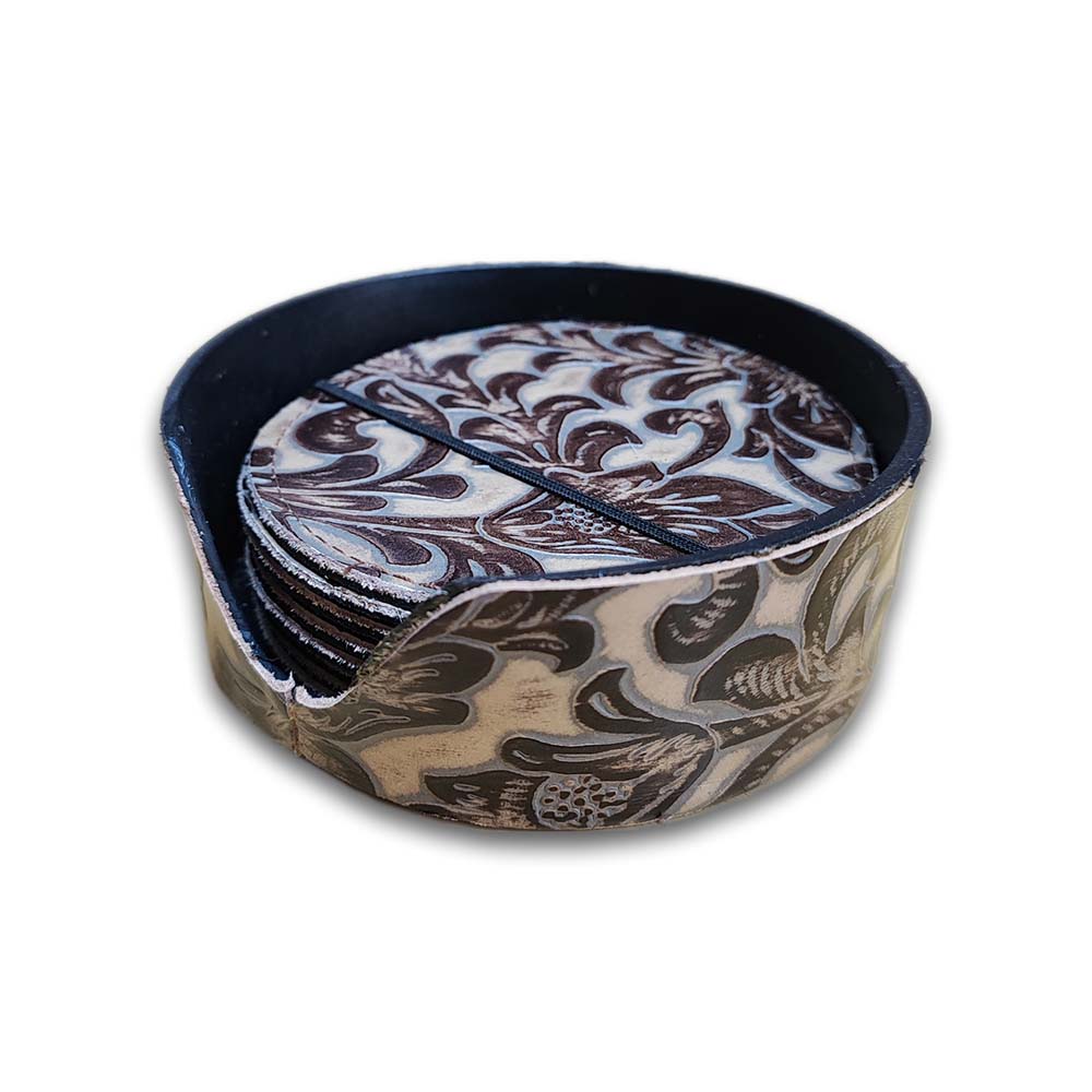 Holder Floral Tan - for 6 pcs Coaster Set Holder Floral Tan - for 6 pcs Coaster Set