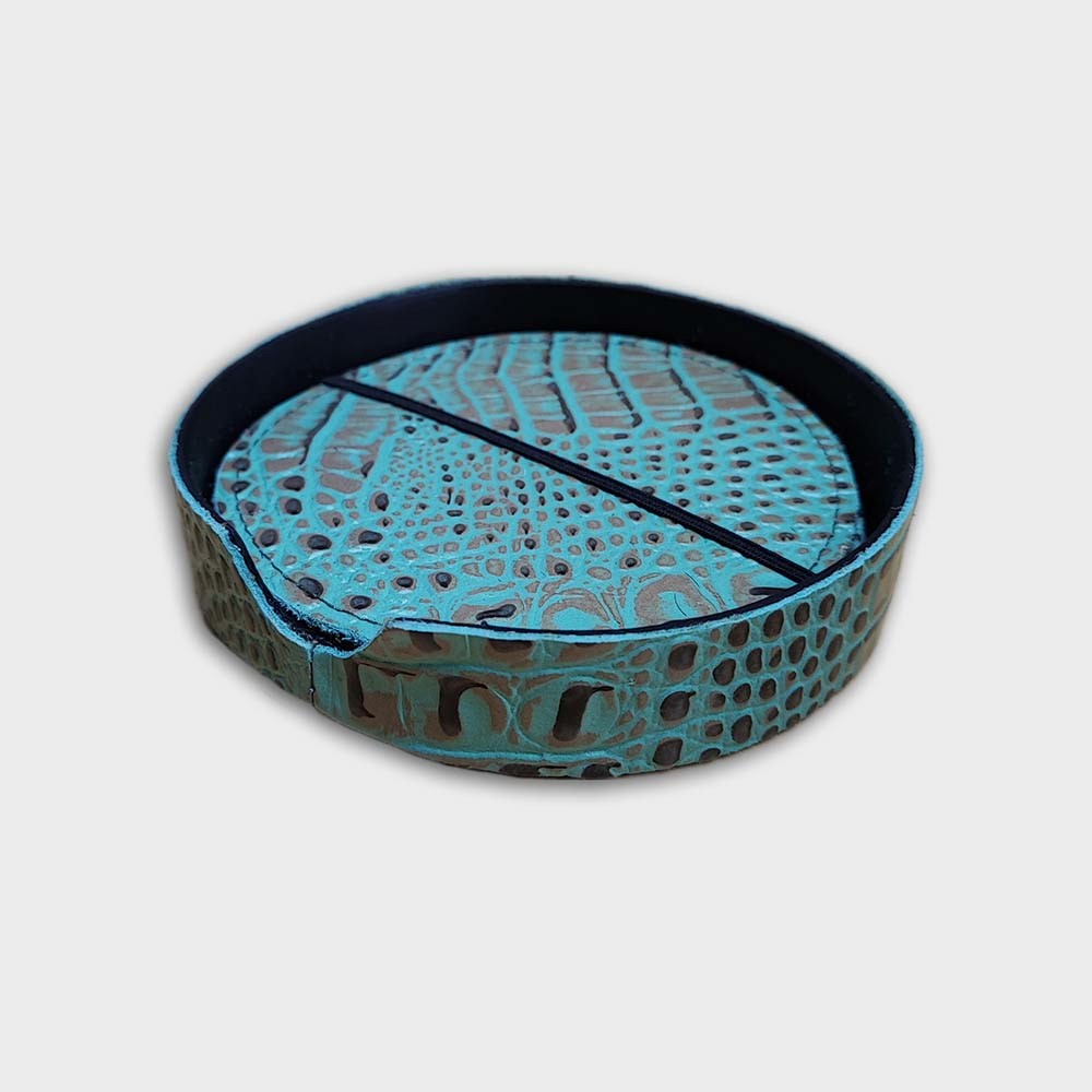Holder Croc Turquoise - for 4 pcs Coaster Set Holder Croc Turquoise - for 4 pcs Coaster Set
