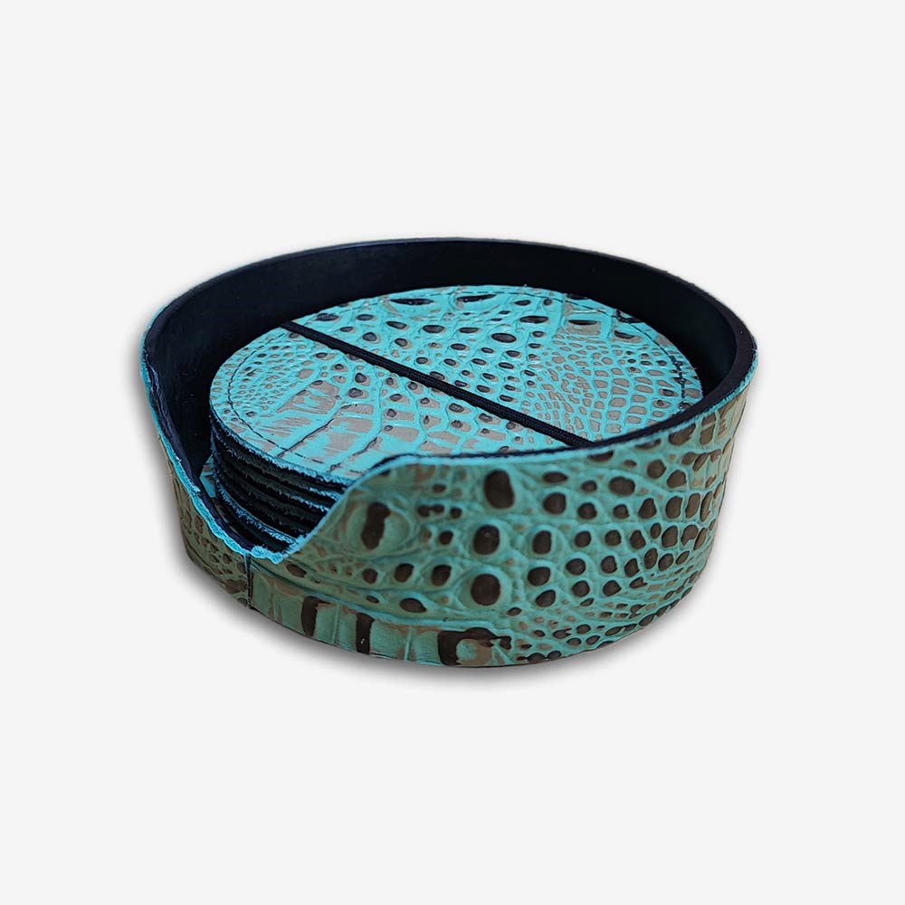 Holder Croc Turquoise - for 6 pcs Coaster Set Holder Croc Turquoise - for 6 pcs Coaster Set