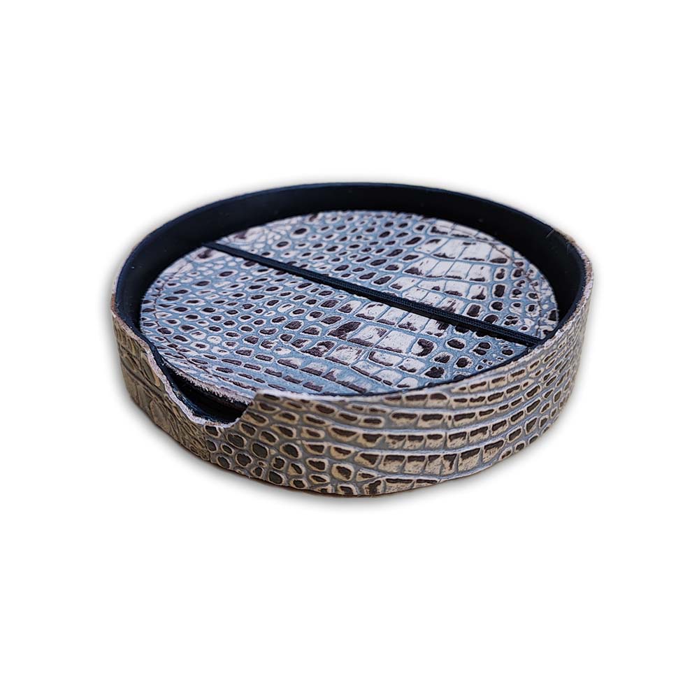 Holder Croc Tan - for 4 pcs Coaster Set Holder Croc Tan - for 4 pcs Coaster Set
