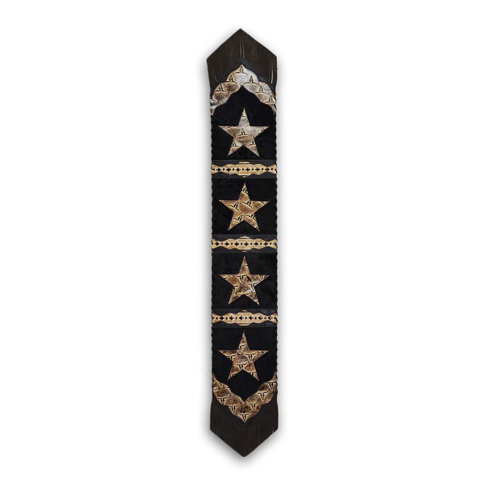 Table Runner Model 2 - Star, Longhorn & Navajo Tan Details, with Fringes, 1' X 10'