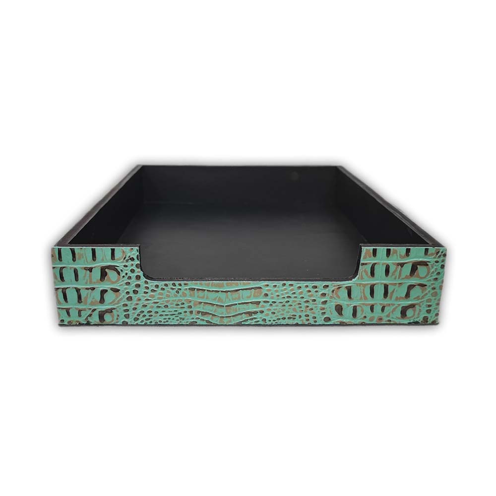 Magazine & Documents Organizer, Croc Turquoise Magazine & Documents Organizer, Croc Turquoise