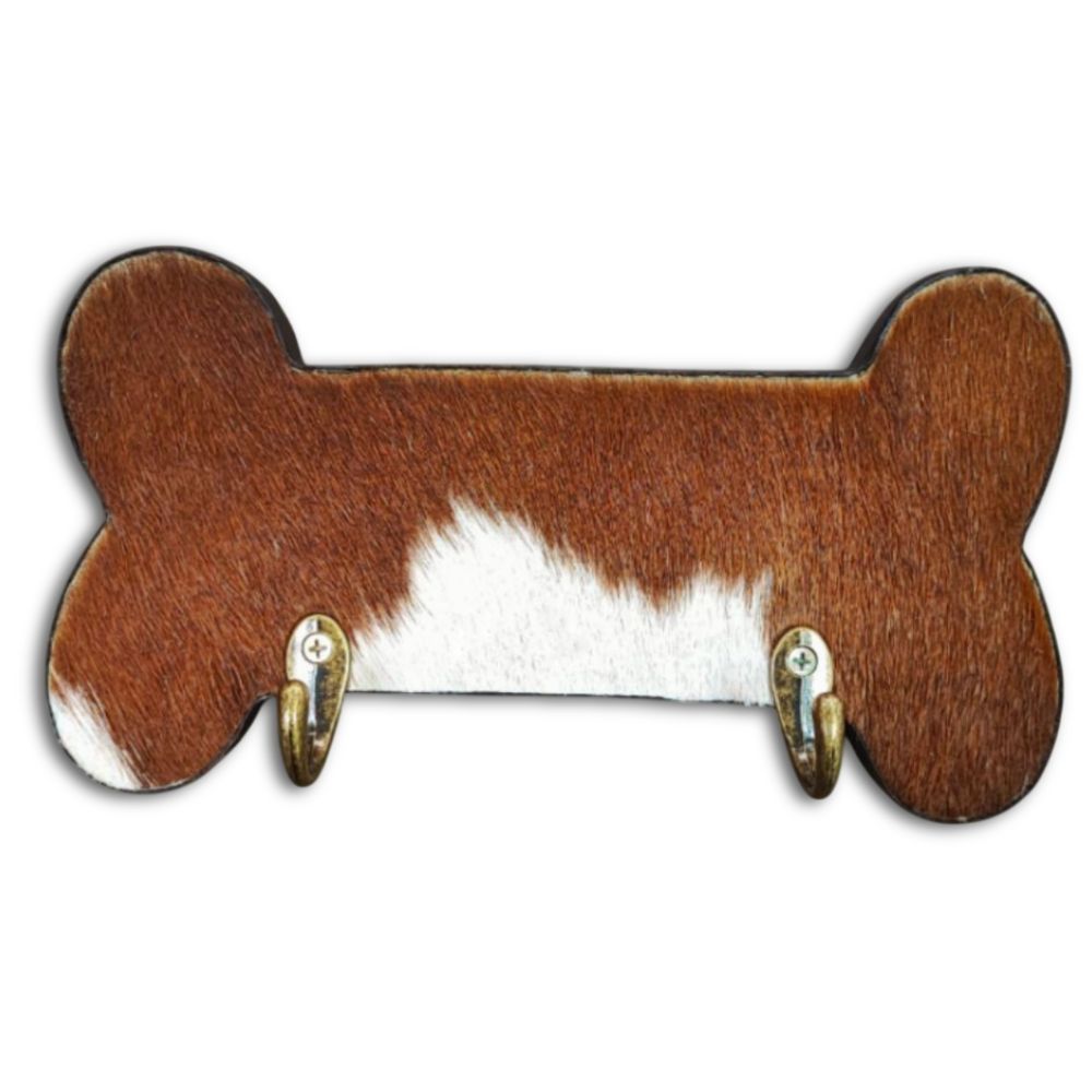 Wall Hook Bone, Brown and White