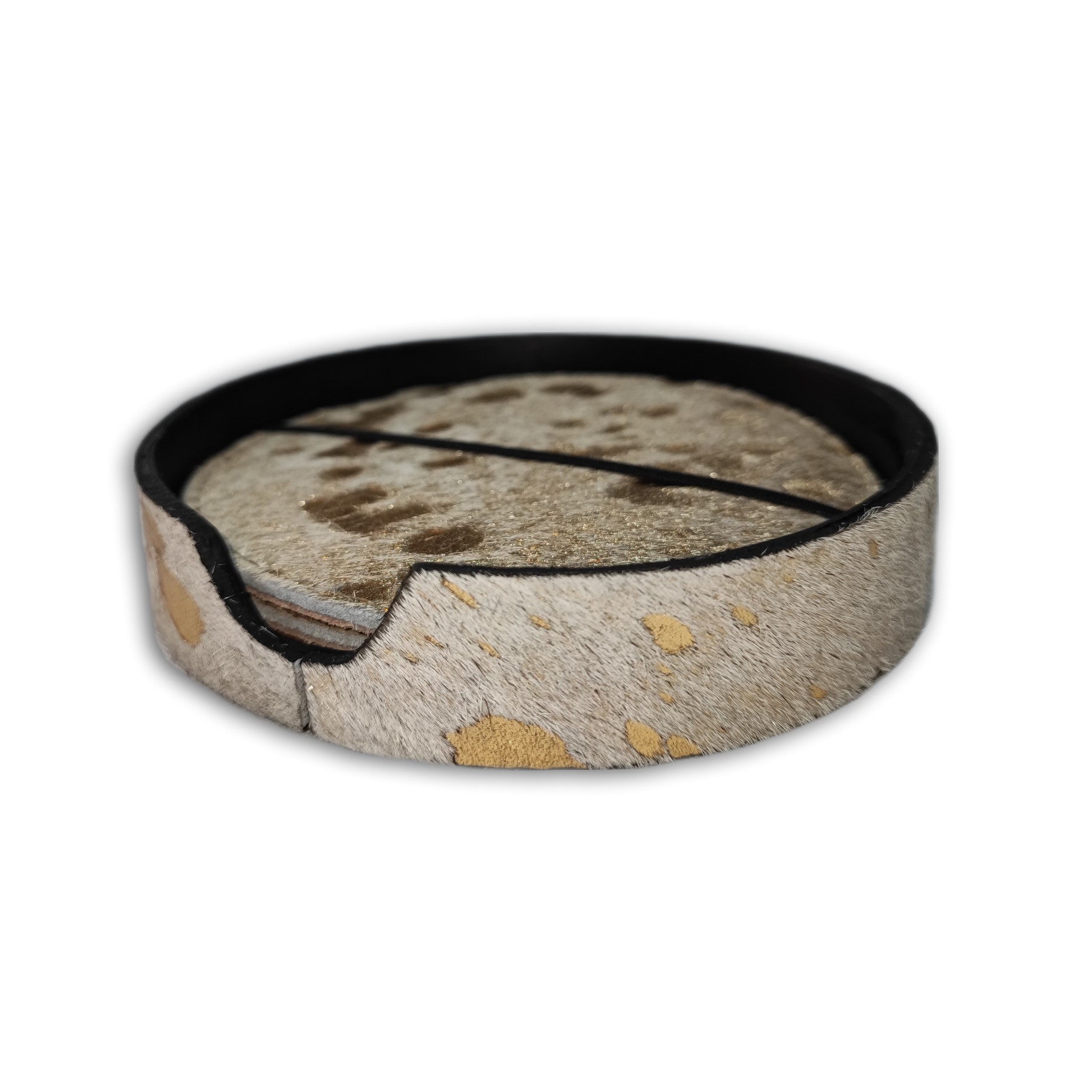Holder Gold Splashed on White - for 4 pcs Coaster Set Holder Gold Splashed on White - for 4 pcs Coaster Set