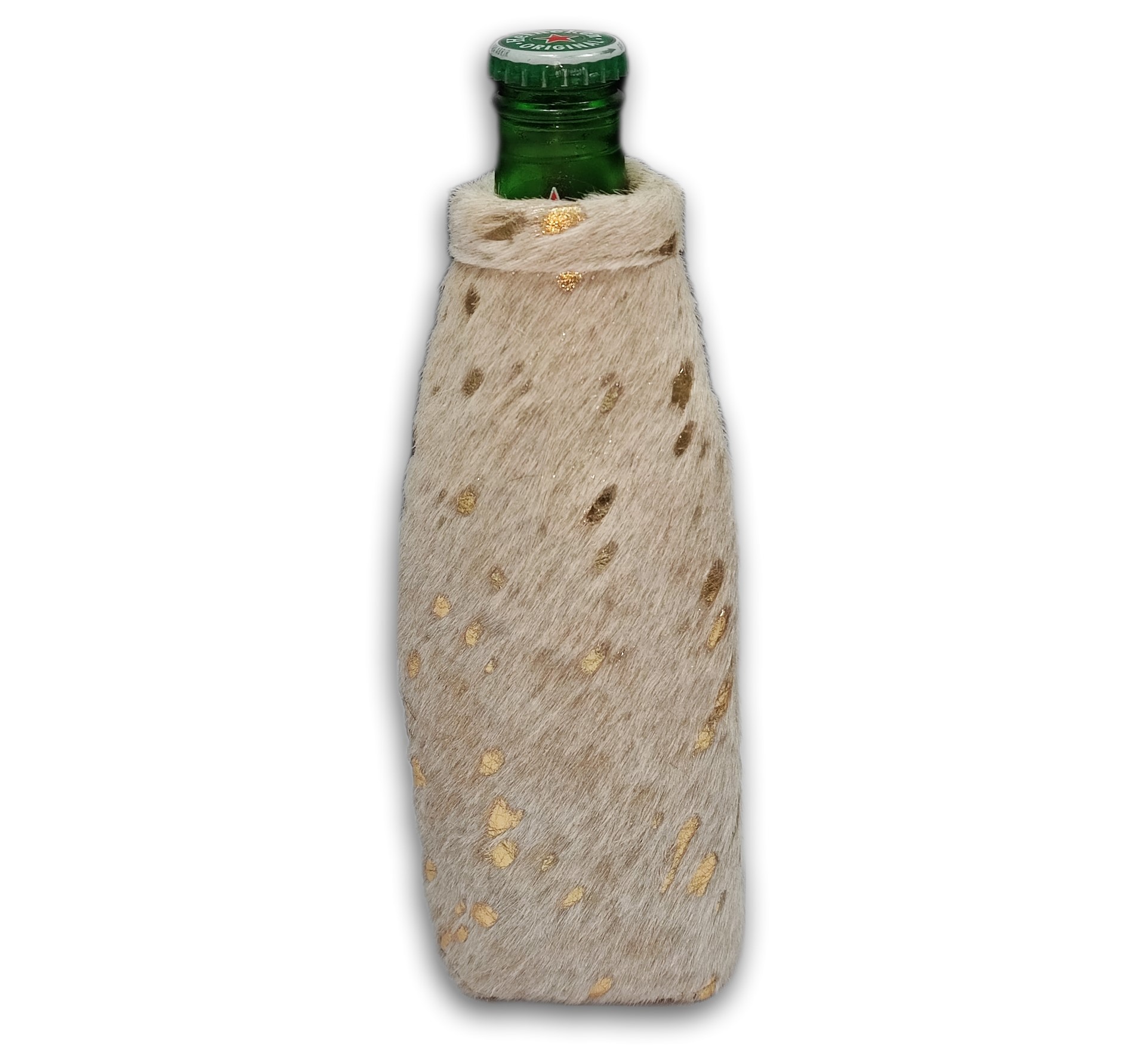 Long Neck Bottle Koozies, Acid Washed Cowhide