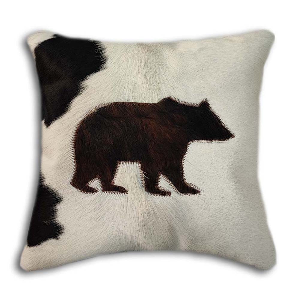 Pillow Case Bear, Cowhide Double Sided, Size 16' X 16' Pillow Case Bear, Cowhide Double Sided, Size 16' X 16'