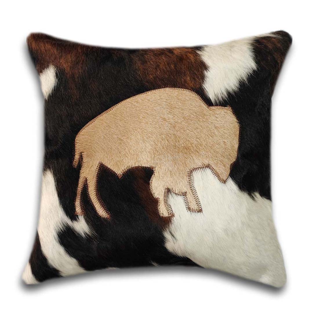 Pillow Case Bison, Cowhide Double Sided, Size 20' X 20' Pillow Case Bison, Cowhide Double Sided, Size 20' X 20'