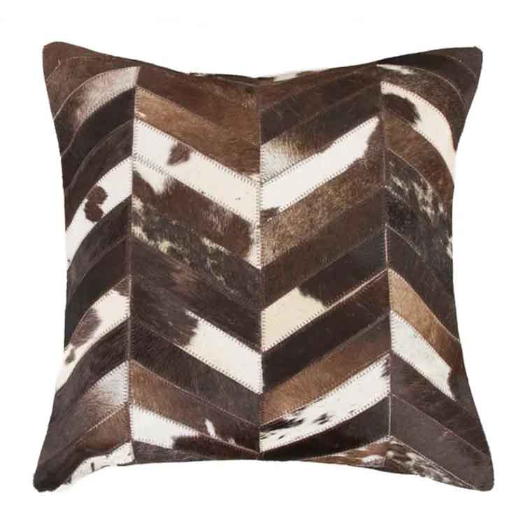 Pillow Case Chevron Tricolor, Cowhide Double Sided, Size 20' X 20' Pillow Case Chevron Tricolor, Cowhide Double Sided, Size 20' X 20'
