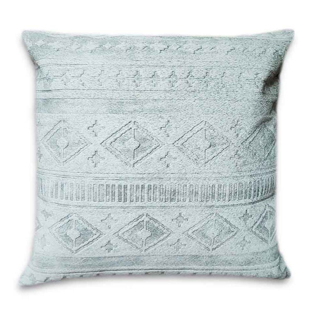 Pillow Case Embossed Navajo on Grey, Cowhide Double Sided, Size 20' X 20' Pillow Case Embossed Navajo on Grey, Cowhide Double Sided, Size 20' X 20'