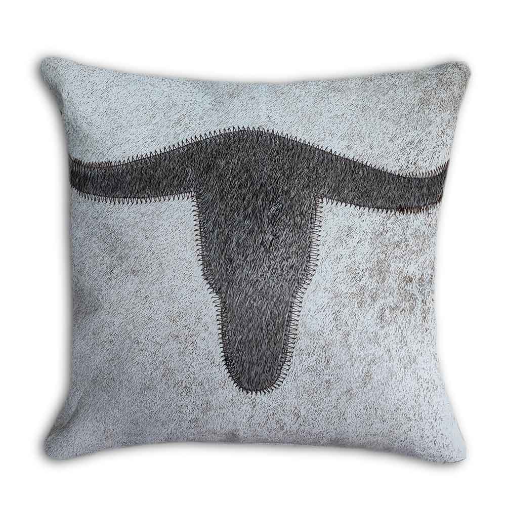 Pillow Case Longhorn, Cowhide Double Sided, Size 20' X 20'