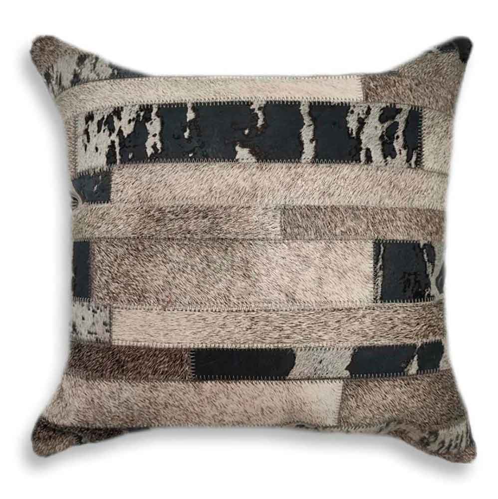 Pillow Case Stripes Bravo Grey, Cowhide Double Sided, Size 18' X 18' Pillow Case Stripes Bravo Grey, Cowhide Double Sided, Size 18' X 18'