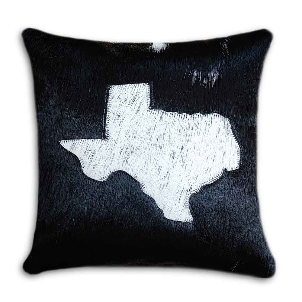 Pillow Case Texas Map, Cowhide Double Sided, Size 20' X 20' Pillow Case Texas Map, Cowhide Double Sided, Size 20' X 20'
