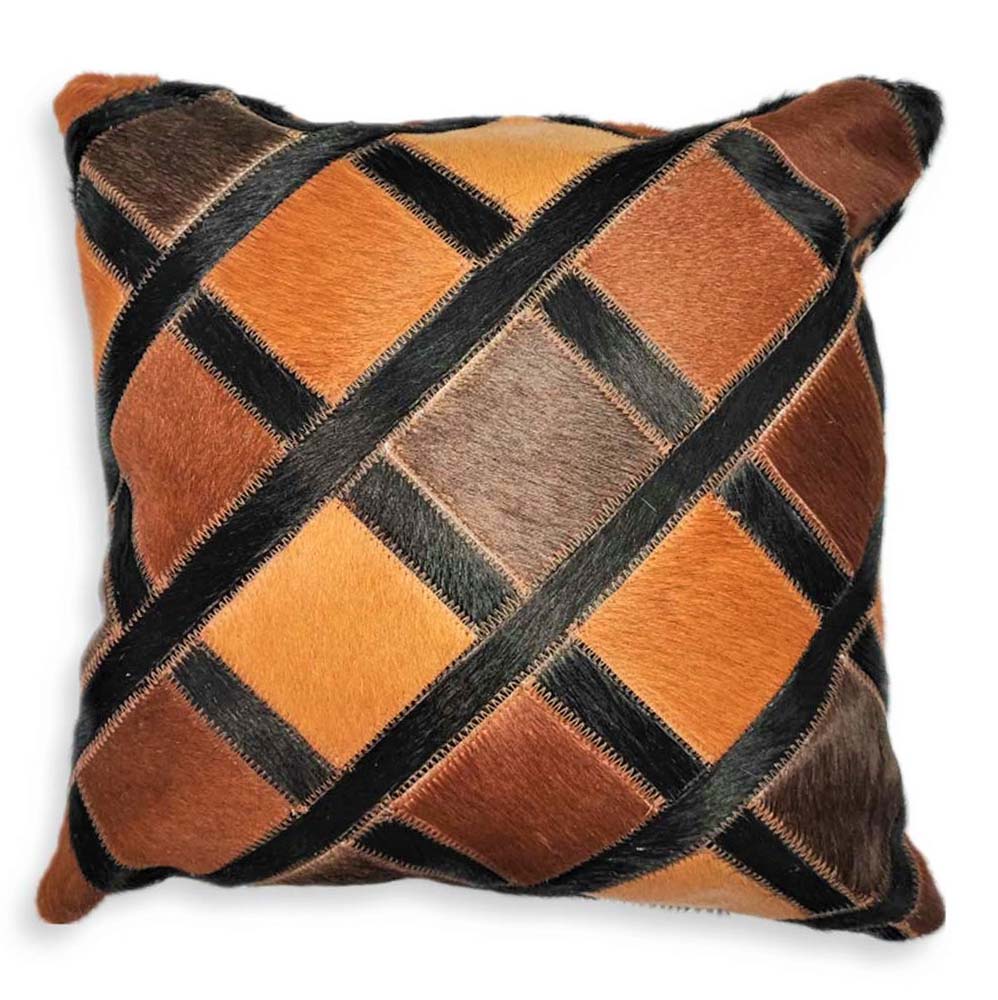 Pillow Case Vesta Brown & Black, Cowhide Double Sided, Size 20' X 20' Pillow Case Vesta Brown & Black, Cowhide Double Sided, Size 20' X 20'