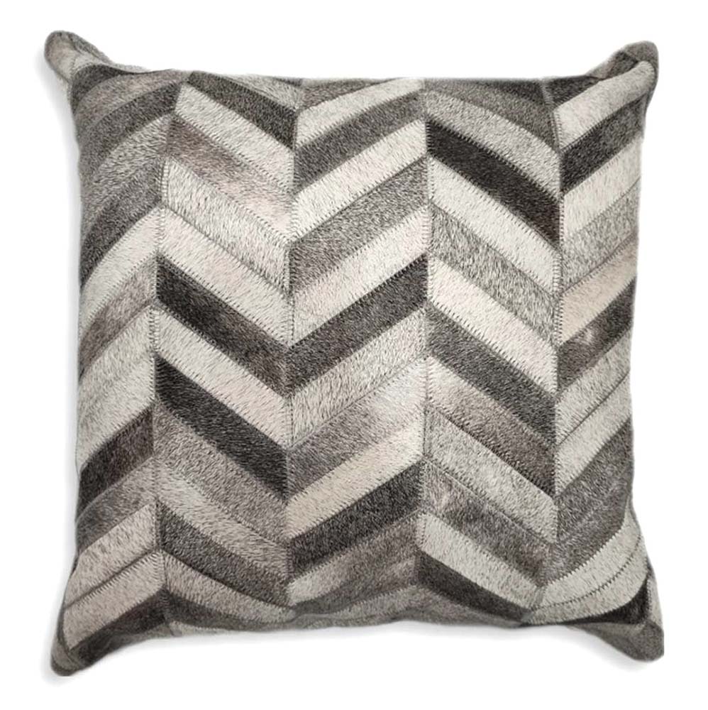 Pillow Case Chevron Grey, Suede Fabric Backing, Size 20' X 20' Pillow Case Chevron Grey, Suede Fabric Backing, Size 20' X 20'