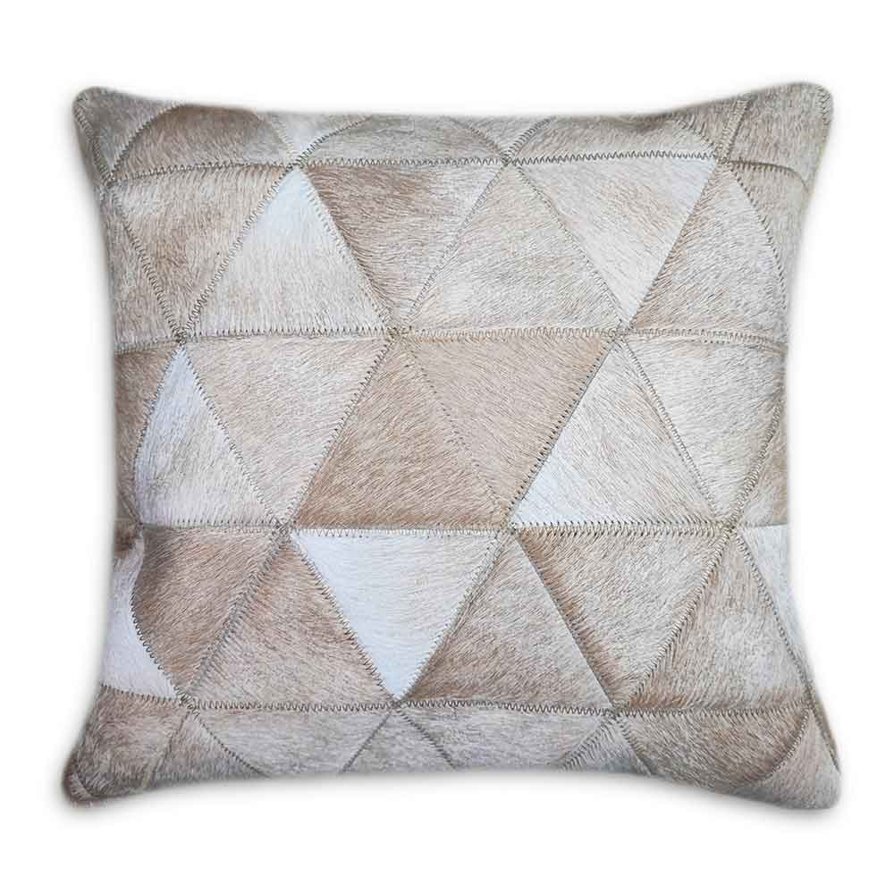 Pillow Case Pyramid Champagne, Suede Fabric Backing, Size 18' X 18'