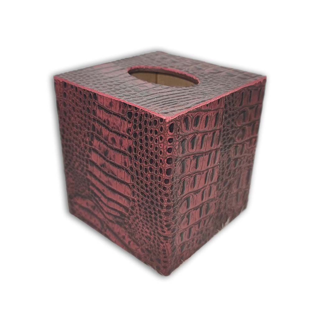 Tissue Box Cover, Croc Red
