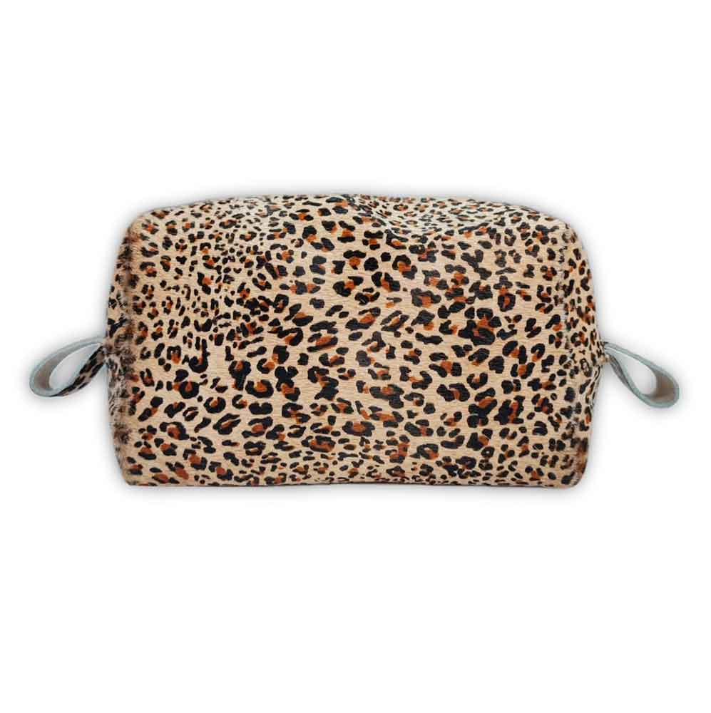 Toiletry Bag, Leopard on Beige