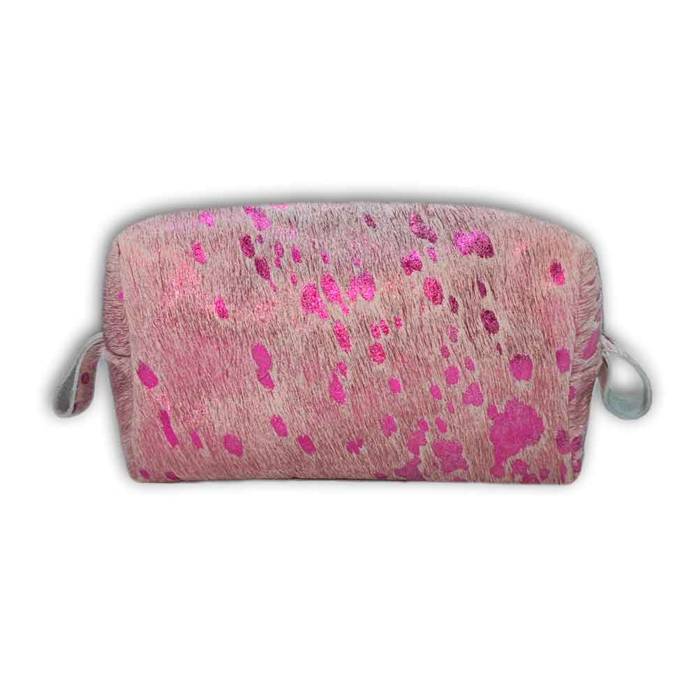 Toiletry Bag, Pink Splashed on White
