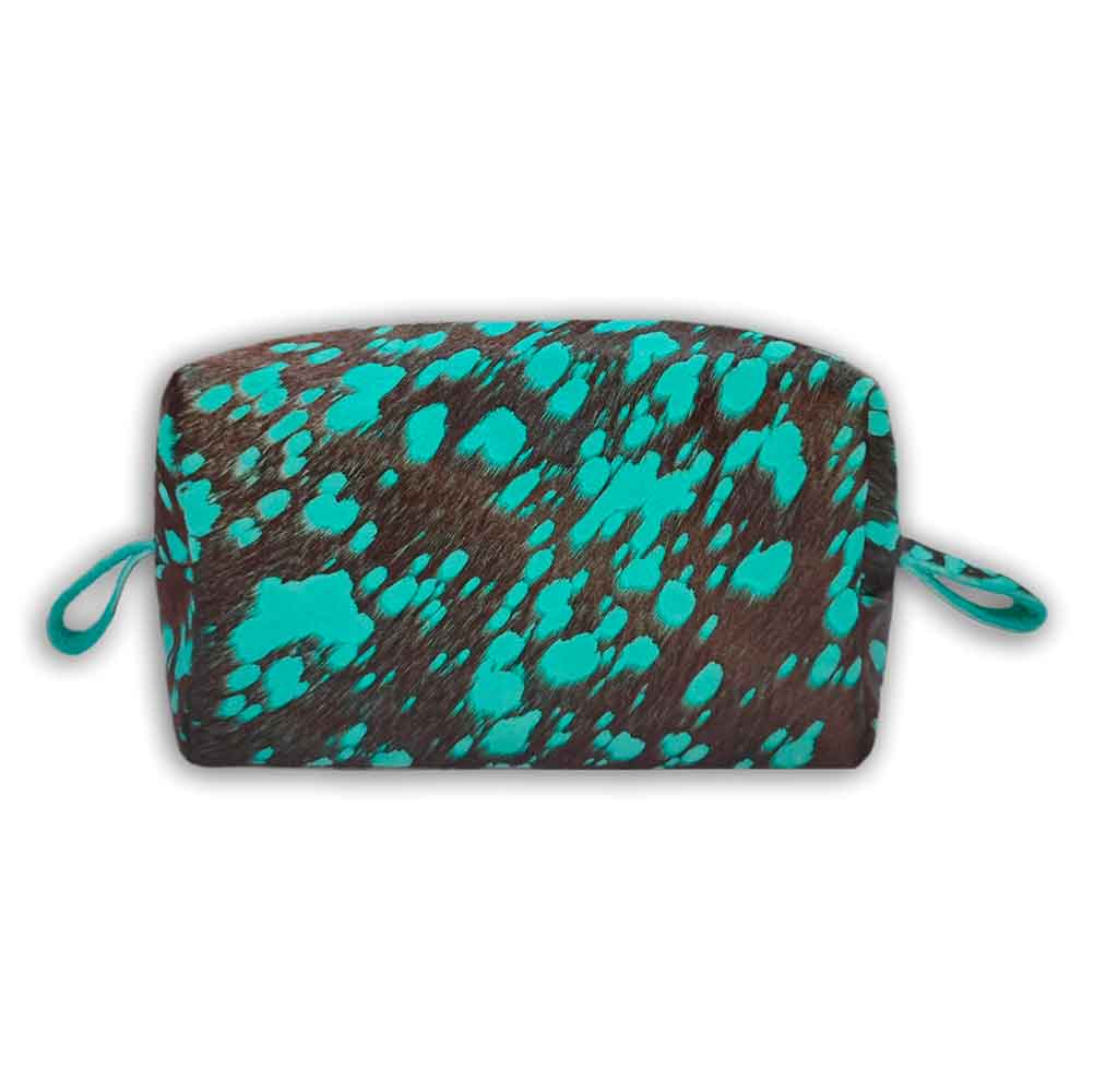 Toiletry Bag, Turquoise Splashed on Brown